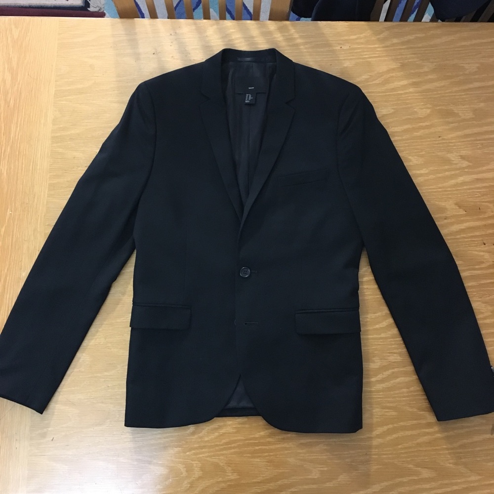 H&M US 36R Slim Fit Black Blazer
